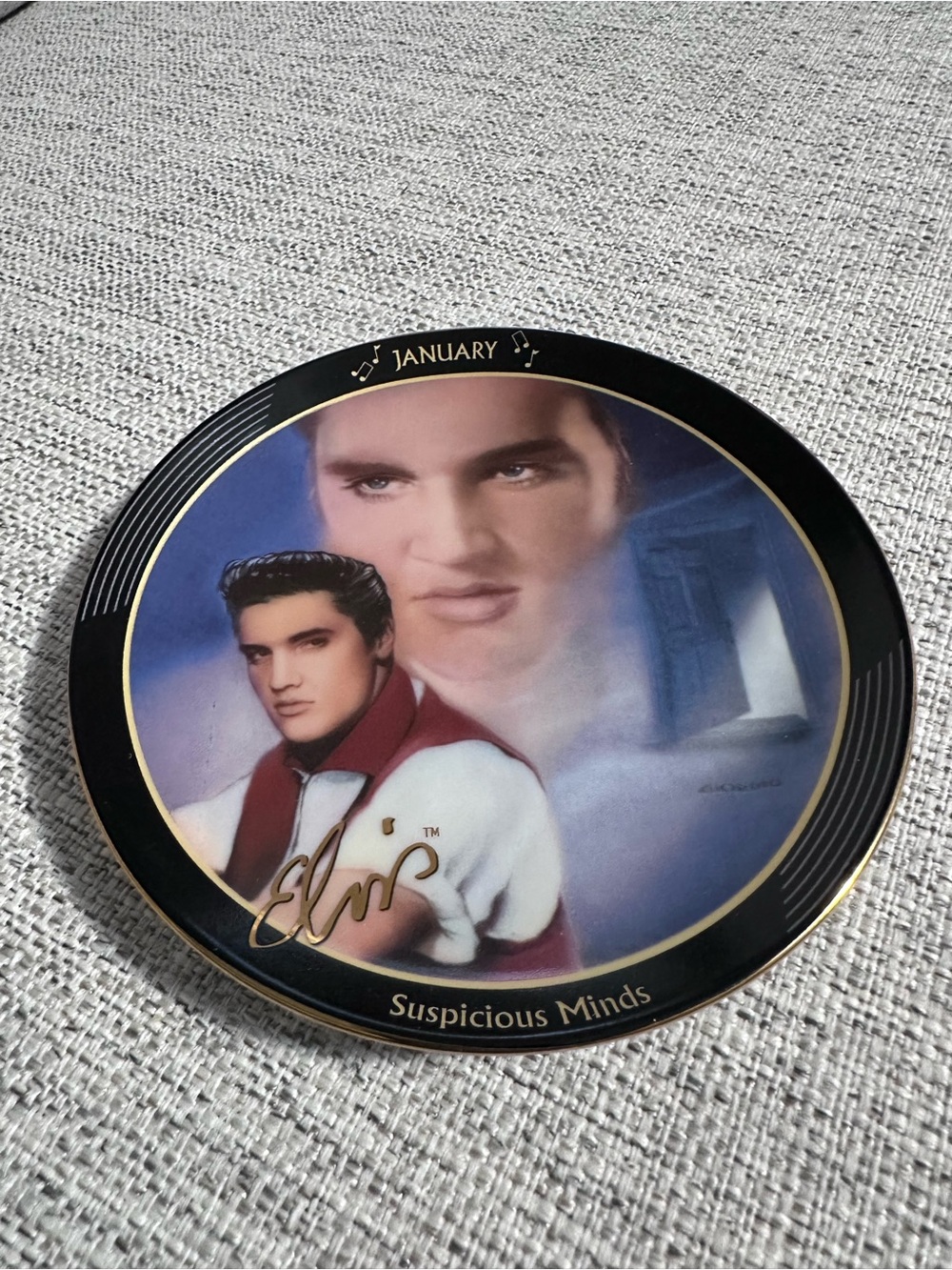 Bradford Exchange Elvis Presley January Suspicious Minds Plate COA Nate Giorgio